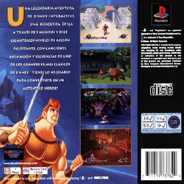 Disney Juego de Accion Disney Presenta Hercules (ES) box cover back